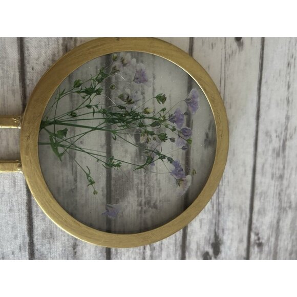 Hobby Lobby Purple Flowers Gold Metal Wall Hook Round PAIR - Picture 2 of 8